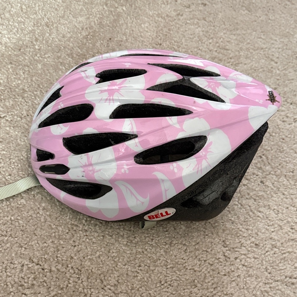 Bell Pink and White Floral Helmet